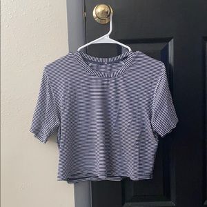 Navy Stripped Lululemon Crop